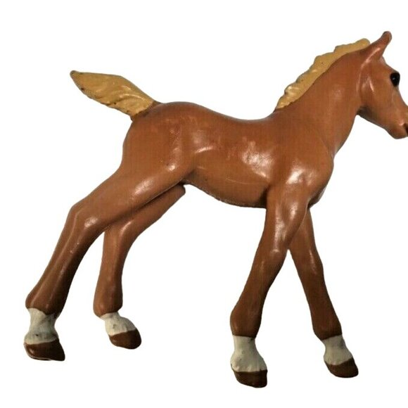 Vintage Walking Colt Toy Figurine Toy Safari RETIRED Red Blonde White Pony - Picture 3 of 8